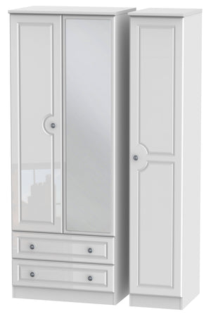 Windsor 3 Door 2 Left Drawer Mirror Wardrobe