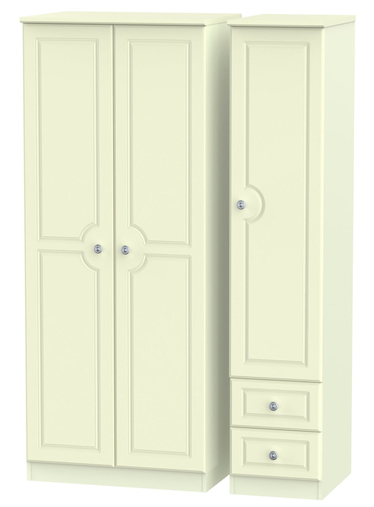 Windsor 3 Door 2 Drawer Plain Wardrobe