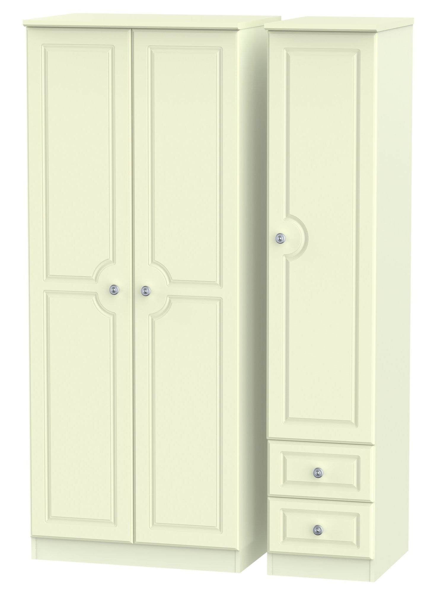 Windsor 3 Door 2 Drawer Plain Wardrobe