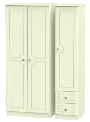 Windsor 3 Door 2 Drawer Plain Wardrobe
