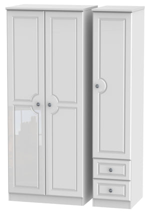 Windsor 3 Door 2 Drawer Plain Wardrobe