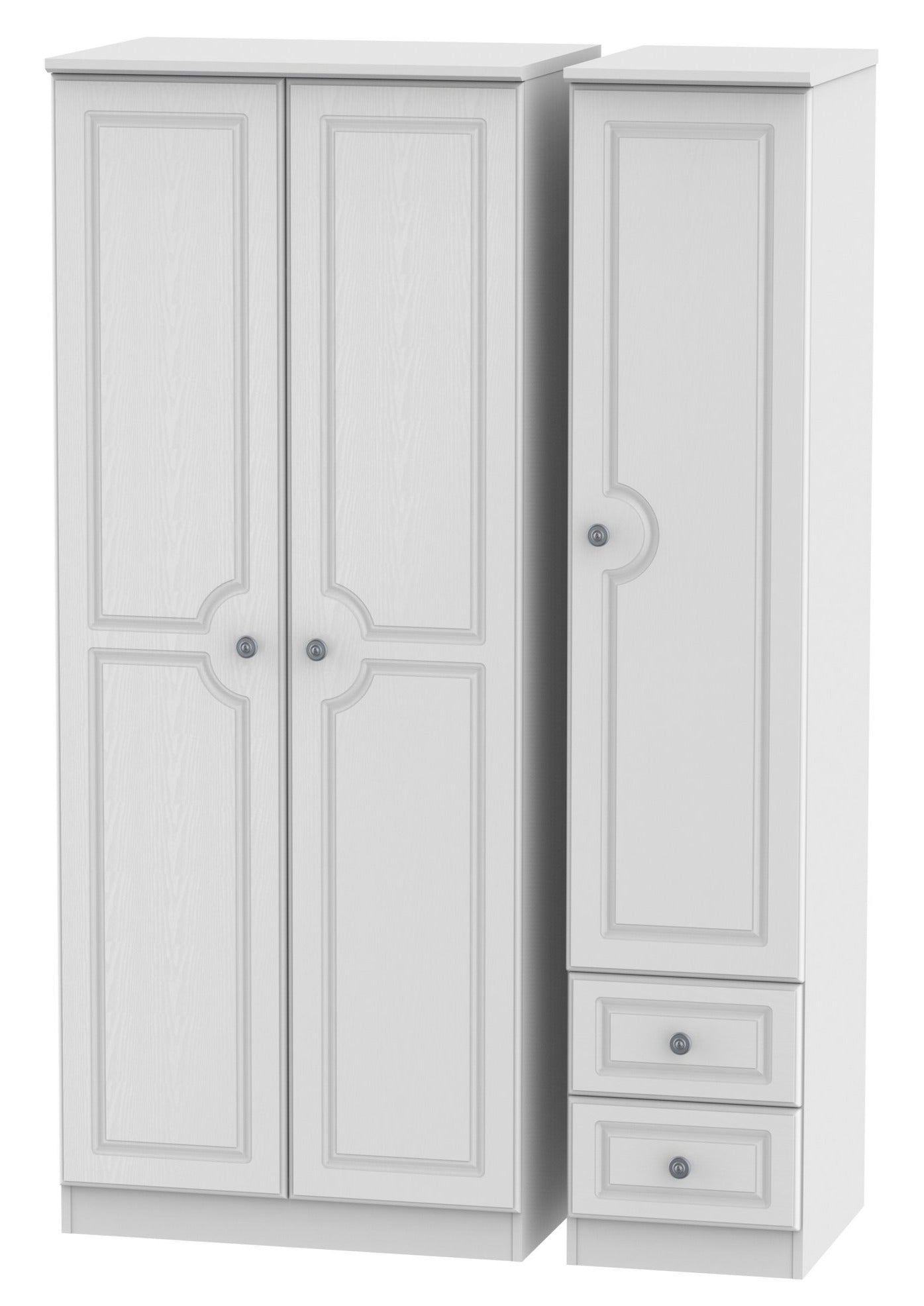 Windsor 3 Door 2 Drawer Plain Wardrobe