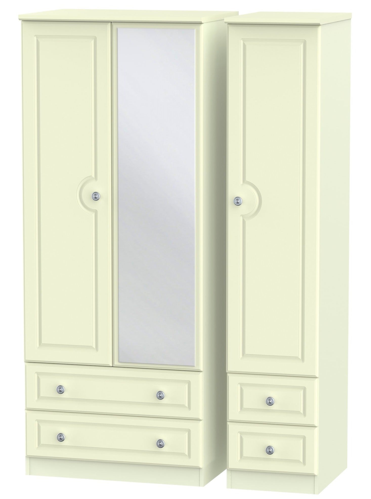 Windsor 3 Door 4 Drawer Mirror Wardrobe