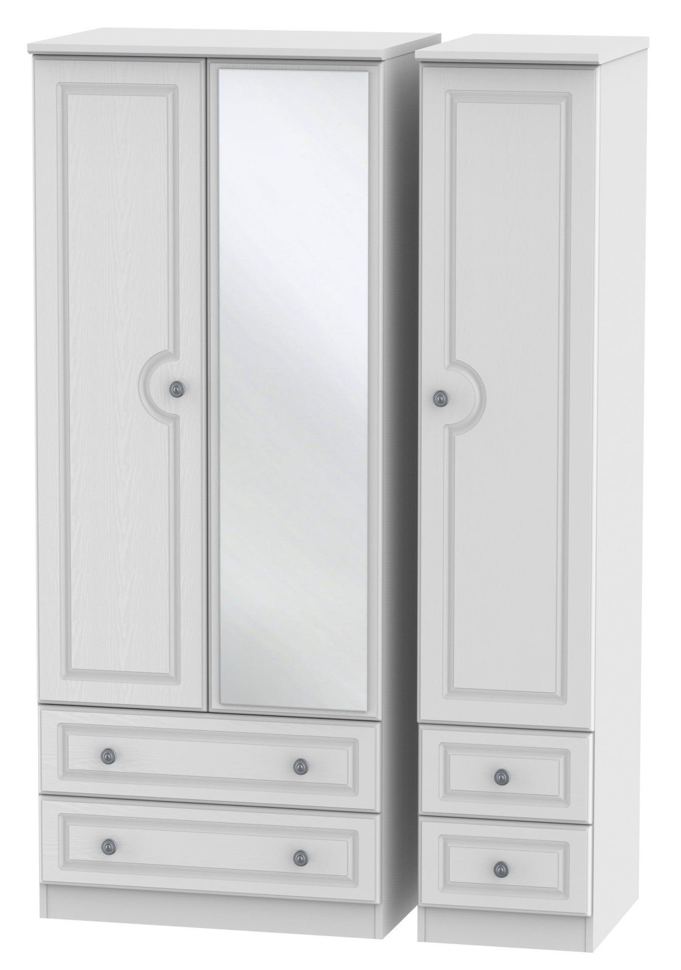 Windsor 3 Door 4 Drawer Mirror Wardrobe