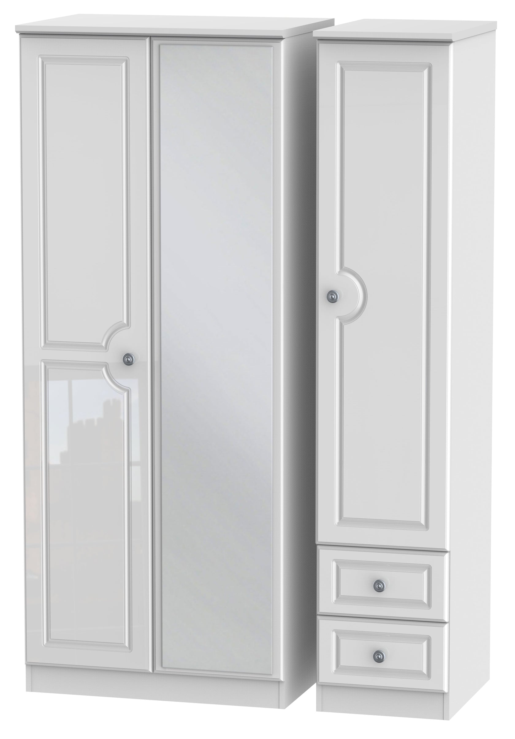 Windsor 3 Door 2 Right Drawer Mirror Wardrobe