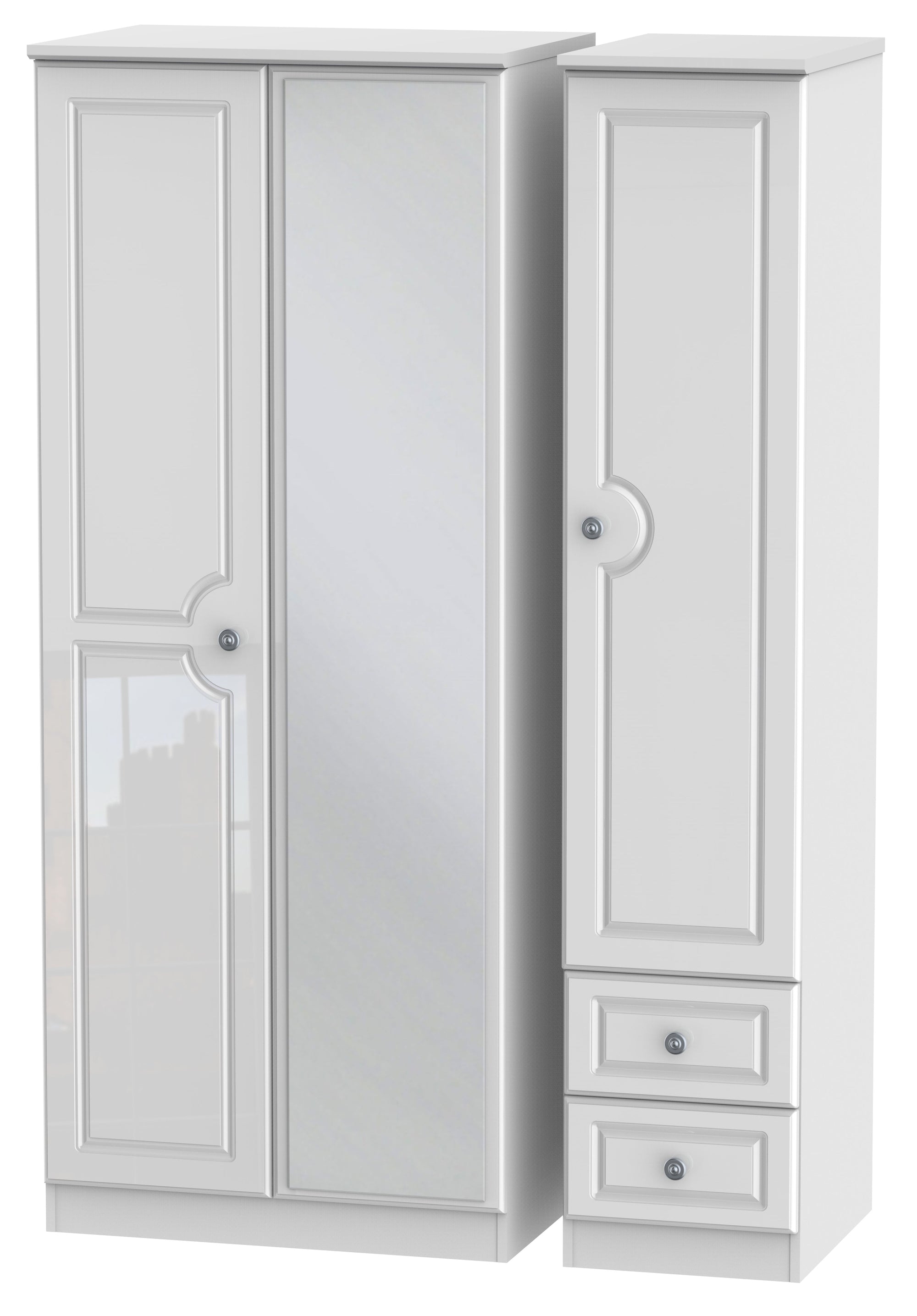 Windsor 3 Door 2 Right Drawer Mirror Wardrobe