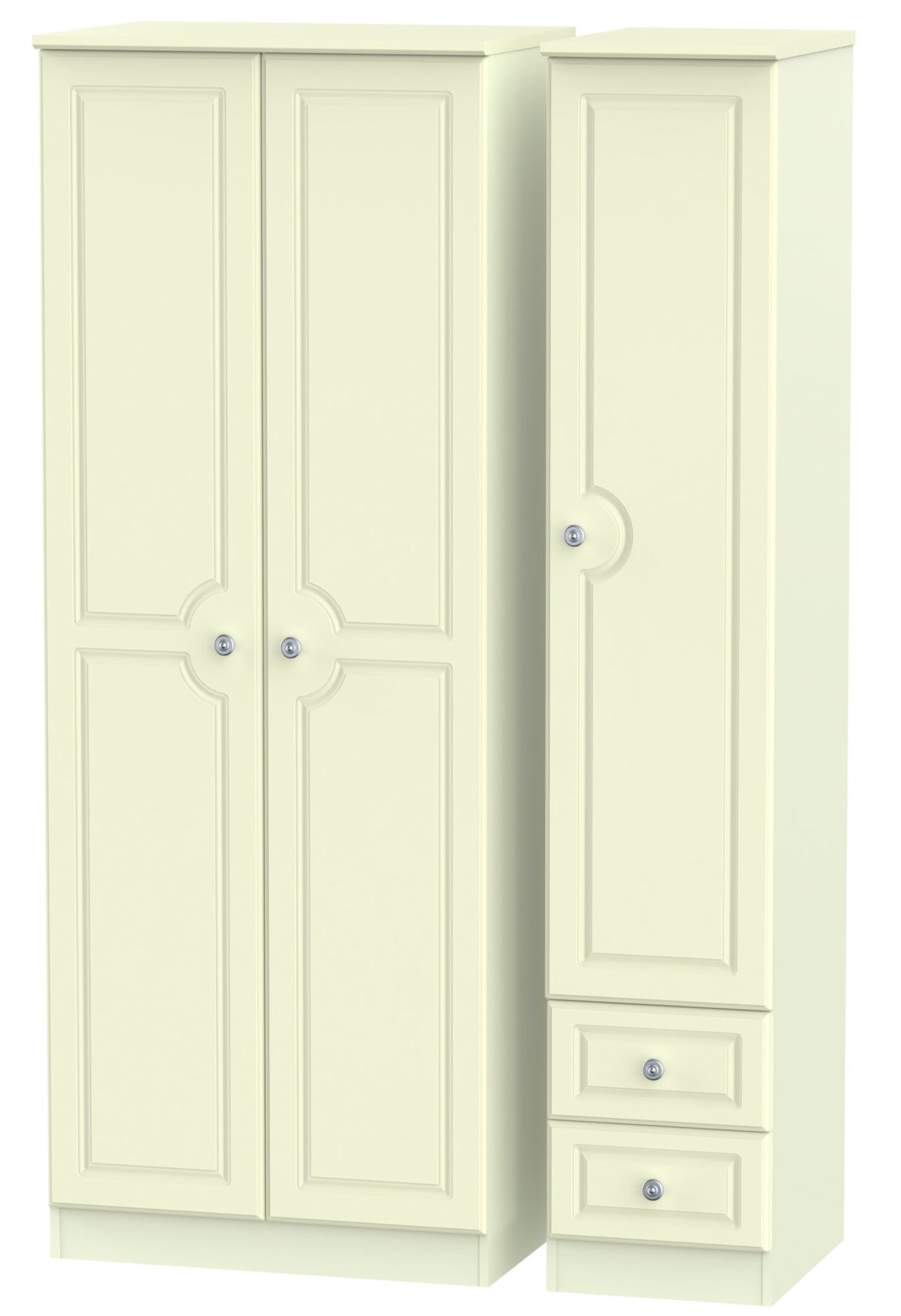 Windsor 3 Door 2 Right Drawer Tall Plain Wardrobe