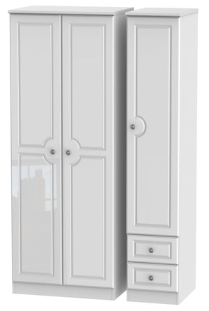Windsor 3 Door 2 Right Drawer Tall Plain Wardrobe