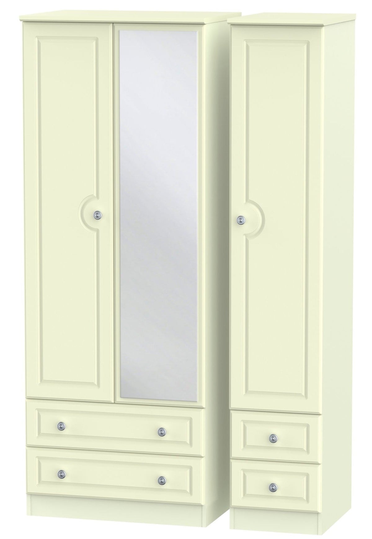 Windsor 3 Door 4 Drawer Tall Mirror Wardrobe