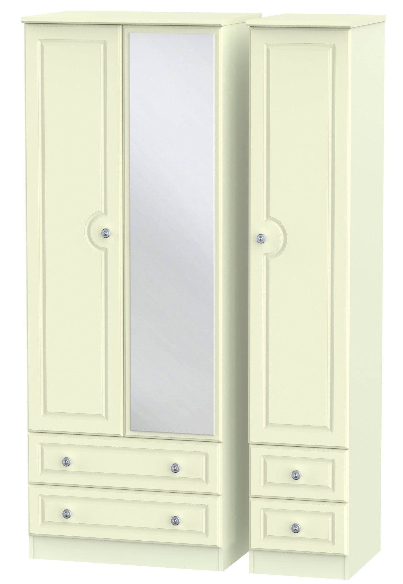 Windsor 3 Door 4 Drawer Tall Mirror Wardrobe