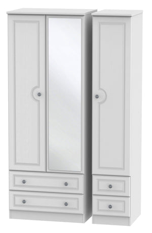 Windsor 3 Door 4 Drawer Tall Mirror Wardrobe