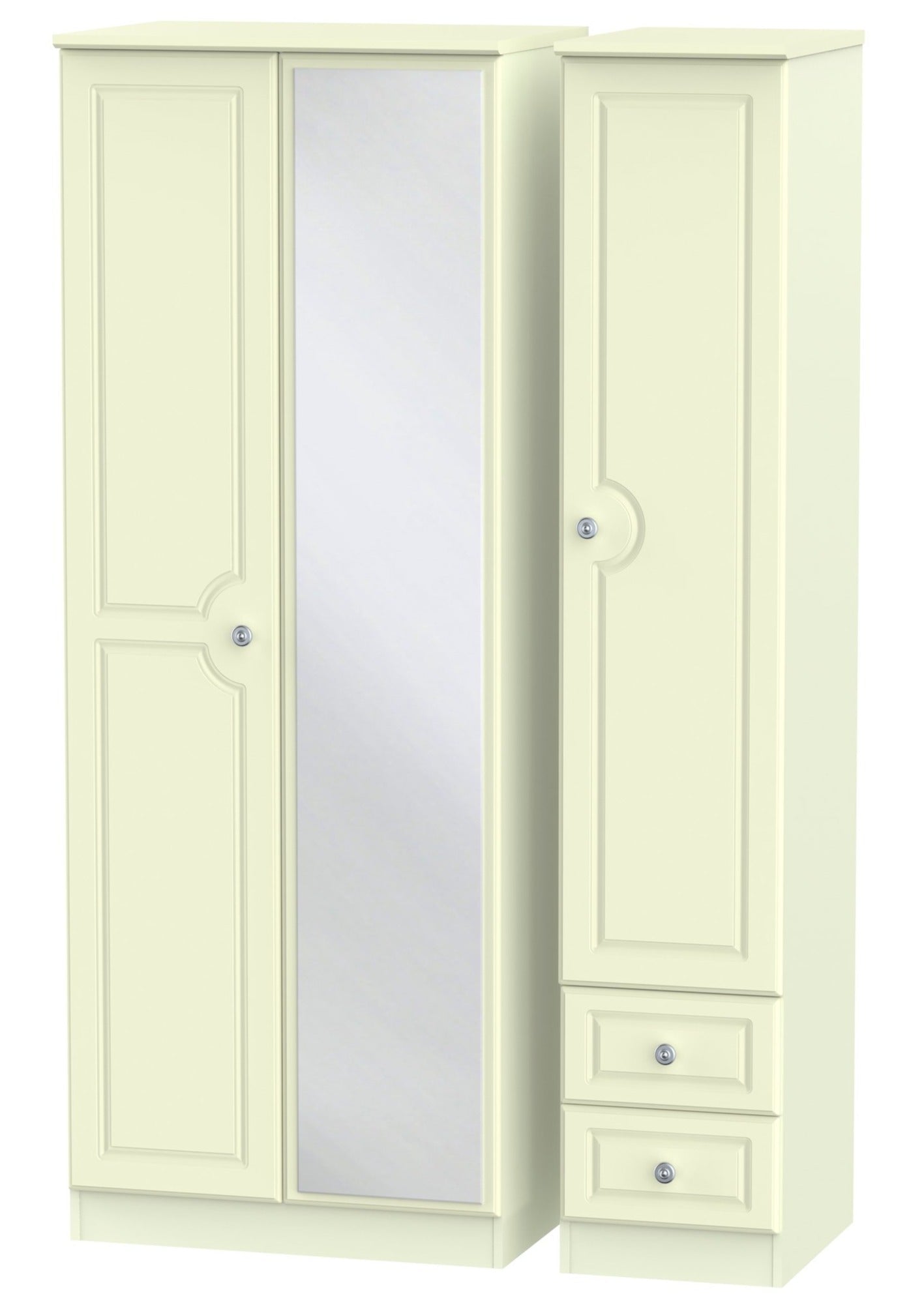 Windsor 3 Door 2 Right Drawer Tall Mirror Wardrobe