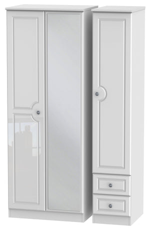 Windsor 3 Door 2 Right Drawer Tall Mirror Wardrobe