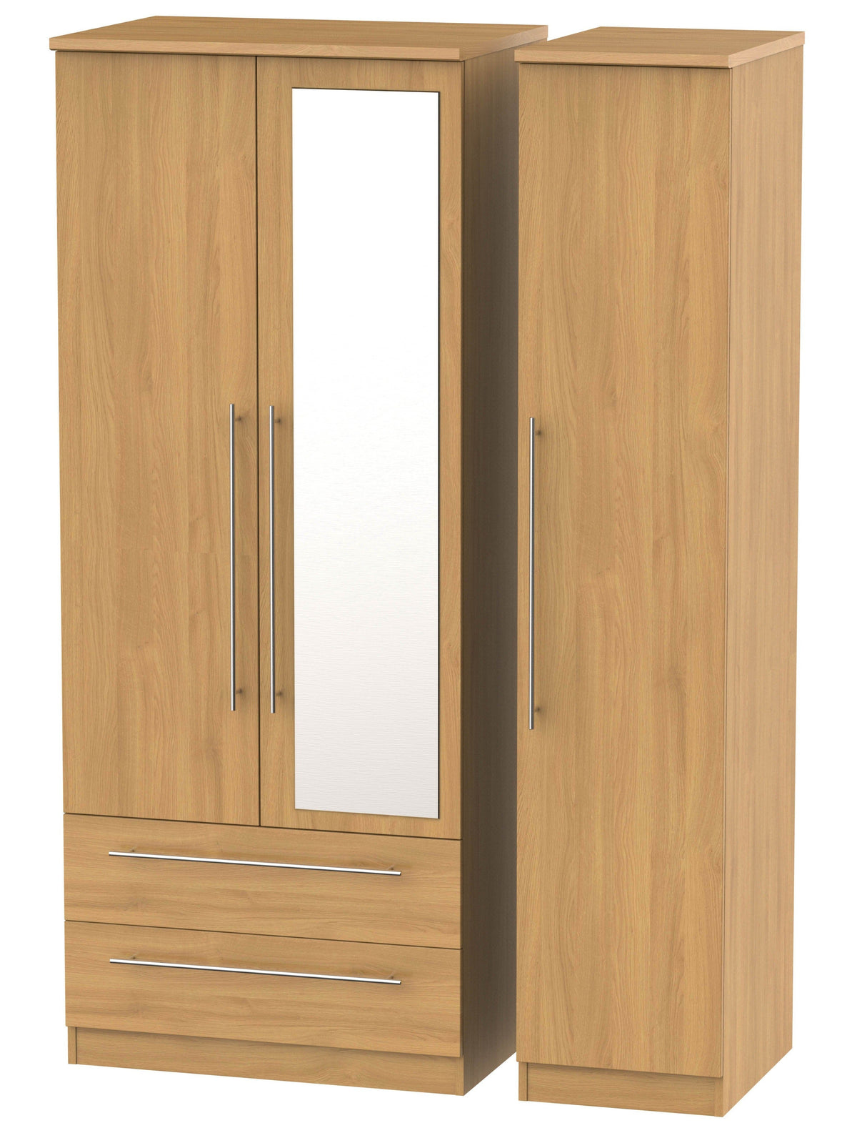Nottingham Triple 2 Drawer Mirror Robe